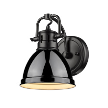Golden 3602-BA1 BLK-BK - Yep by Golden Lighting Duncan 1-light Vanity in Matte Black and Black shade
